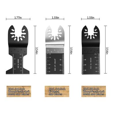 12/24pcs Oscillating Blades Multitool Oscillating Tool Accessories Universal Fast Carbide Teeth for Cutting Wood Metal Plastic