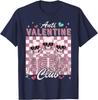 Anti-Valentinstag-Club-Skelett-Grafik-T-Shirt, lustiges Single-Day-Freizeit-Rundhals-T-Shirt für Männer und Frauen