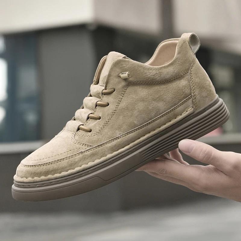 Высококачественные мужские повседневные кроссовки из натуральной кожи — фото 6