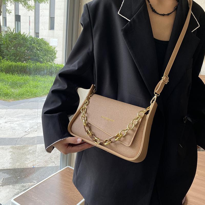 New Fashion Luxury Chain Simple Women's Underarm Shoulder Bags PU Leather Brand Large Capacity Handbags