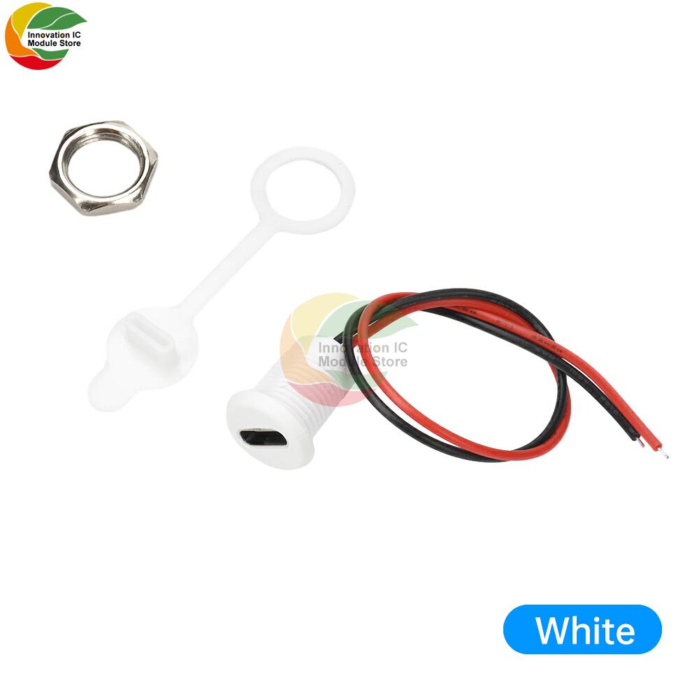 

2-pin USB Type C Waterproof Connector Type C Waterproof Female Chassis Connector Locking Outer Threads Without Terminals білий