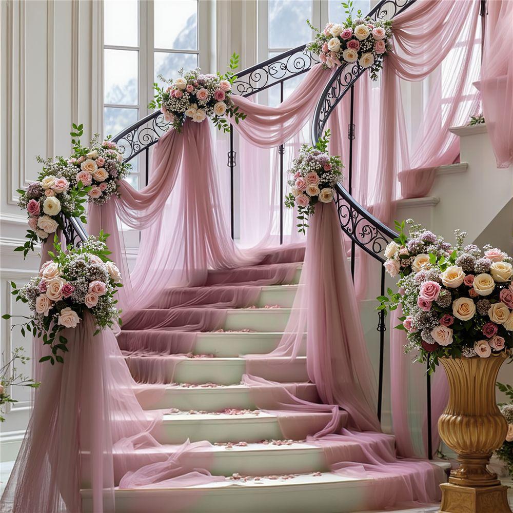 Tüllstoff DIY Deko Hochzeitsaccessoire XMS Party Event Transparenter Netzstoff Elegantes Material Tischläufer Stuhlschleifen Hintergrund