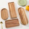 Natural Wood Display Tray Portable Kitchen Storage Plate for Tableware and Cups Japanese Inspired Home Adults Use