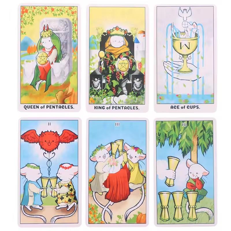 Tarot von Mugi Orakelkarten Englische Version Tarotkartendecks für Anfänger und Profis Wahrsagekartendeck Brettspiel