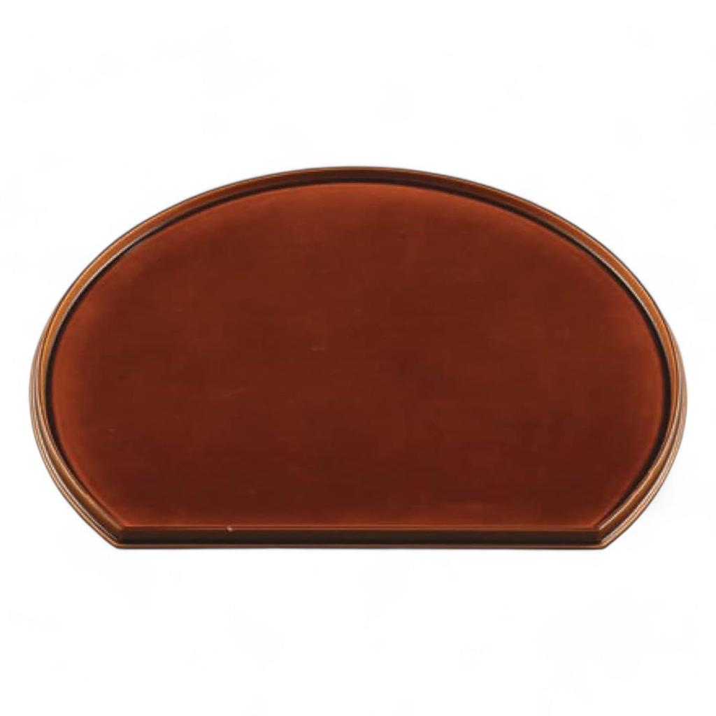 New Tray with Shunkei Lacquerware Made In Japan J-kitchens 3-Shaku Half-Moon Double-Sided (Tray) Lacquer/Black, 39cm, (ABS Resin),