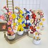 Plum Blossom Faux Plant With Plastic Stem For Wedding Decorations And Photography Props