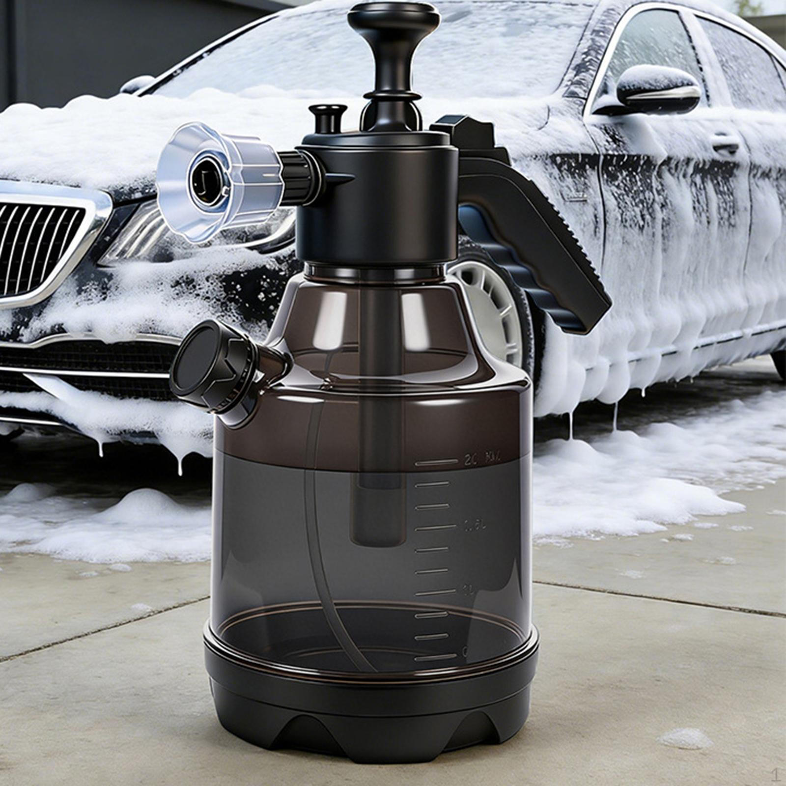 

Hand Pump Foam Sprayer Car Wash Spray Bottle Portable with Two Adjustable Nozzles for Lawn