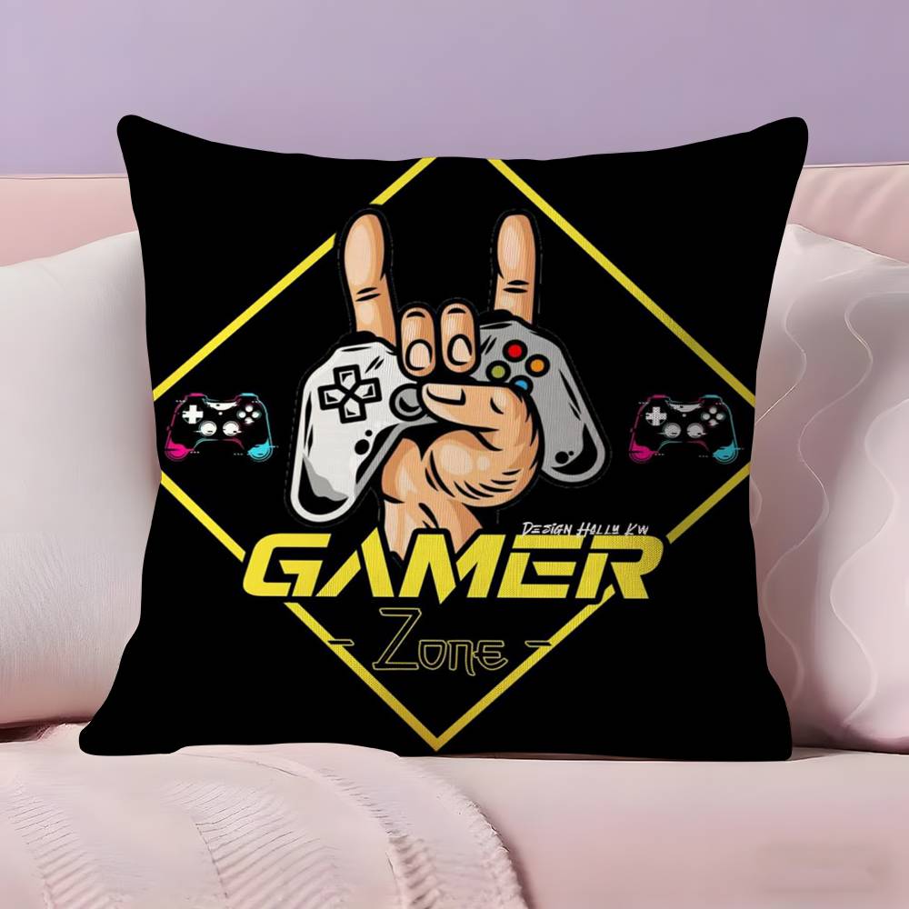 Colorful Graffiti Game Gamepad Pillow Case  Ultra Soft Skin Friendly Fabric Cloud Like Comfort & Concealed Zipper