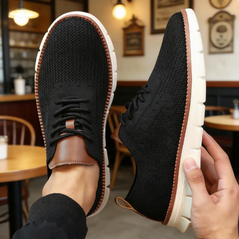 Men's Outdoor Casual Mesh Shoes Breathable Knit Sneakers Lightweight Anti-Slip Sole Comfortable Walking Shoes  Sneakers Men