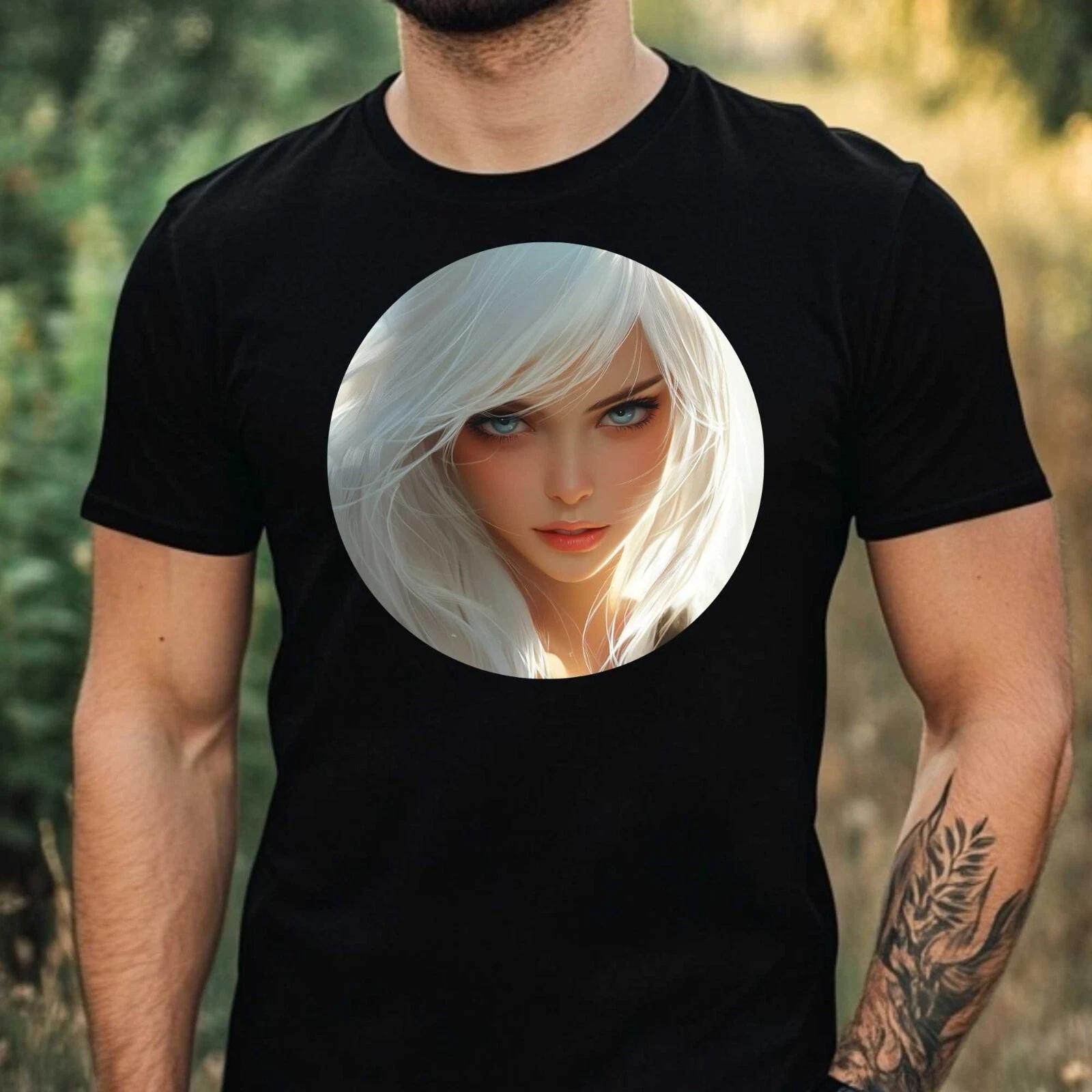 T-Shirt Herren Anime Girl Motiv Baumwolle Größe XS bis 5XL XXL