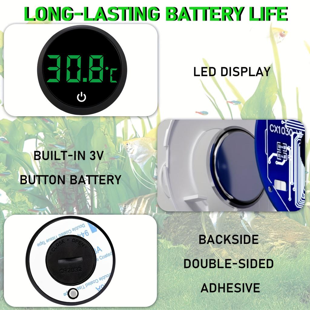 Termometru digital pentru acvariu, termometru LCD extern, termometru de înaltă precizie pentru acvariu de pești și broaște țestoase