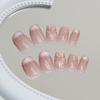 Cat's eye fireworks wearing nail removable piece nail piece patch short ballet French fake nail 24 pieces
