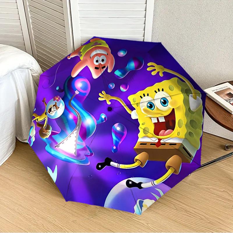 

1pc SpongeBob SquarePants Automatic Folding Umbrella] Durable Iron Frame & Rod, Portable Folding, Makes a Great Holiday Gift yy251016286