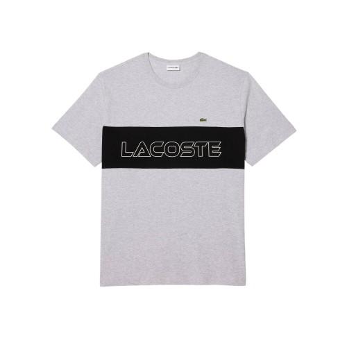 Lacoste Mens Colour Block Heavy Cotton Fitted T-Shirt