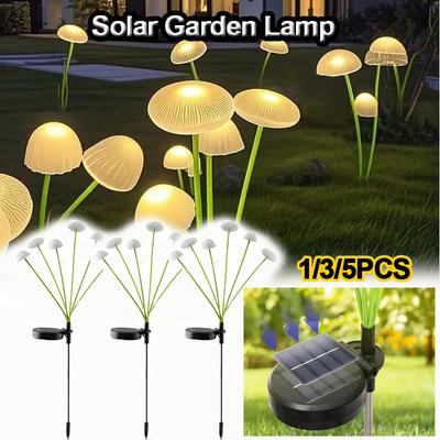 1/3/5PCS 6LED Mushroom Light Jellyfish Lamp Outdoor Waterproof Solar Garden Lamp for Villa Garden Courtyard Park Decor Lamp