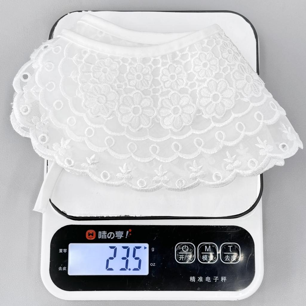Spring And Autumn Embroidery Lace Large Collar Decorative Shirt Clothing Fake Collar Lace Hollow Lace Small Shawl Petal Collar
