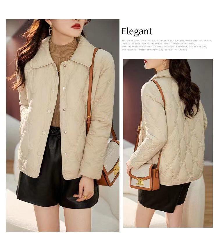 Baumwollgepolsterte Jacke für Damen 40-50: Stilvoller Petite Kurzmantel, lässiges leichtes Oberteil für Herbst/Frühling/Sommer.