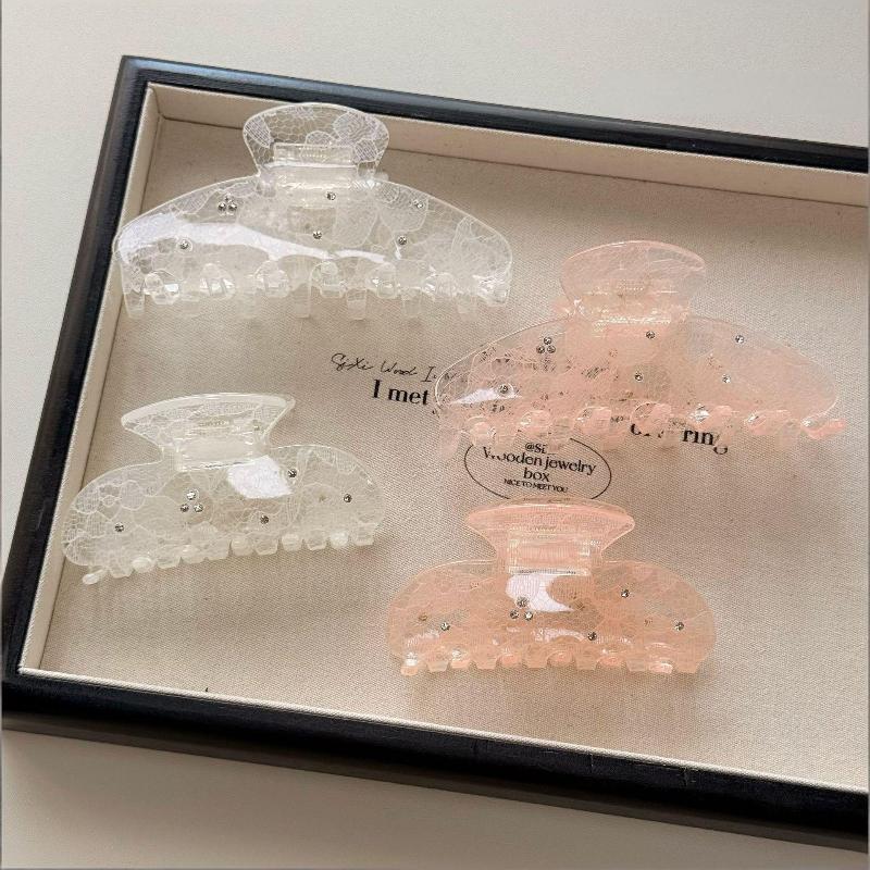 New Korean Woman Senior Lace Pattern Hair Claw Barrettes Girl Fashion Hair Clips Hair Headwear Hair Accessories Hairpins