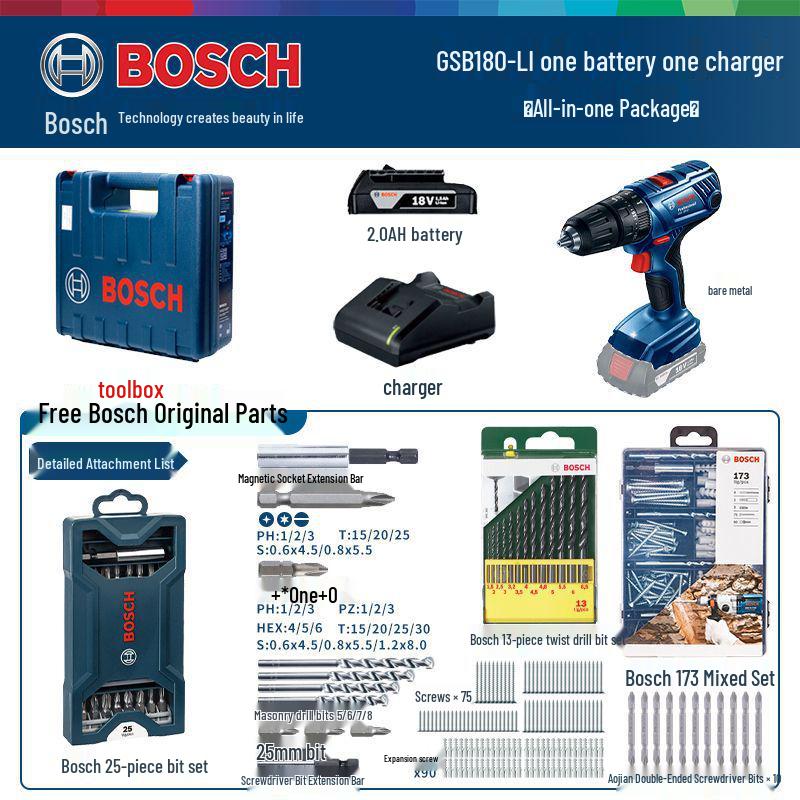 Bosch GSB180LI 18V Rechargeable Impact Drill & Electric Screwdriver