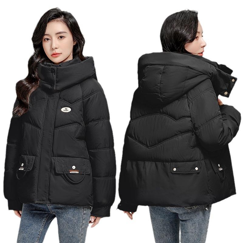 2025 winter cotton clothes women's short Korean version thickened knitted cotton jacket loose high-end jacket