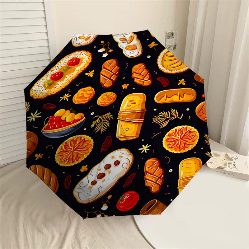 

1PC Bread Pastry Umbrella-8-Rib Reinforced Portable Folding Travel Suitable for All Seasons Outdoor Daily Use-H0398