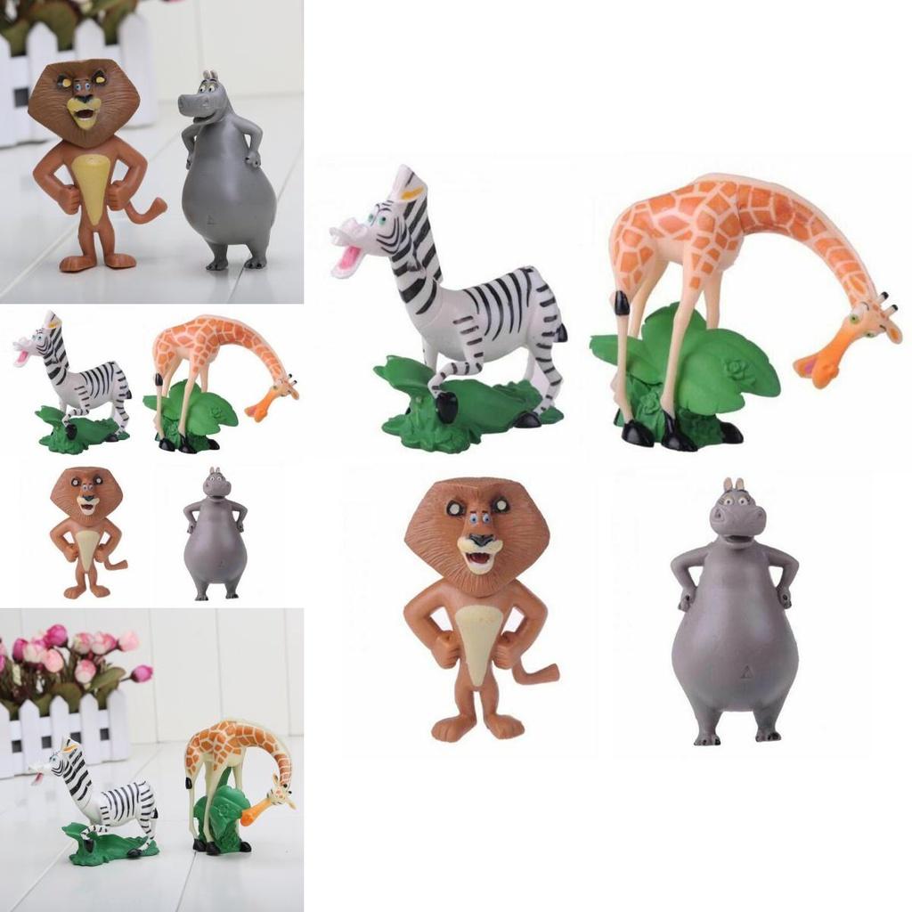 Decorate With Madagascar Movie Action Figures Character-like Dolls For Ornament Safe Pvc Material