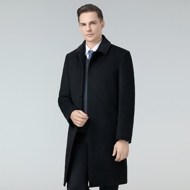 

Шерстяное пальто для мужчин на осень и зиму, средней возрастной категории, утолщенное и теплое, можно снять шерстяное пальто 4XL