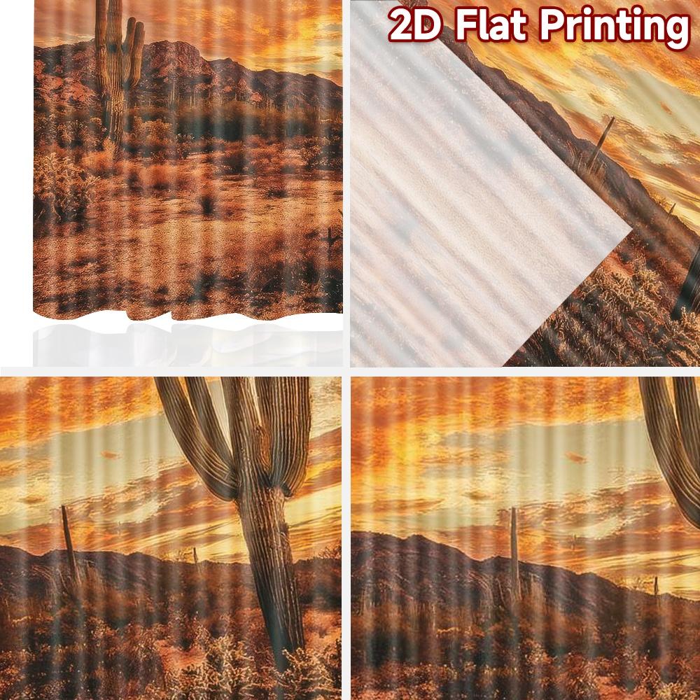 2D flat Photography Backdrop Popular Background cloth Desert Sunset with Cacti 100% Polyester Birthday Party for Suitable
