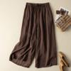 2026 New Women's High-Waisted Wide-Leg Skirt Pants - Breathable, Thin Cotton Linen for Summer