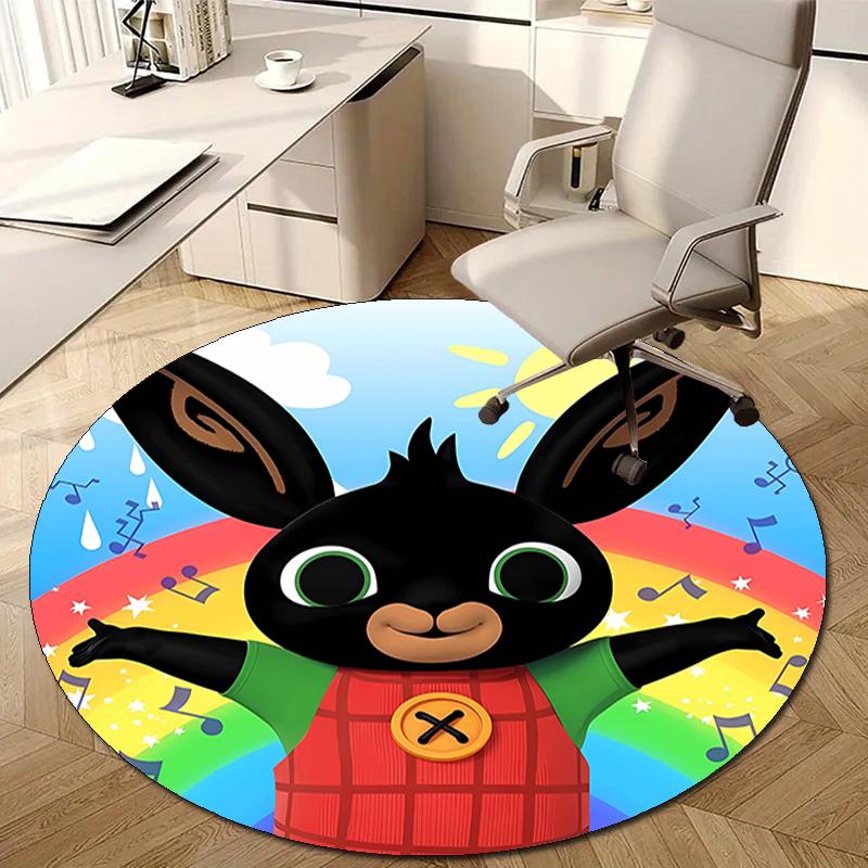 1pc Bing Bunny3 Design Printed Area Round Carpet for Bedroom Living Room Home Decor Rugs Mat Non Slip Mat Rug for Bedside