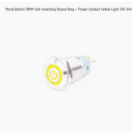 19mm Dustproof Metal Button Switch with Light, Self-Reset, Self-Lock, Small Round Momentary Start Power Button