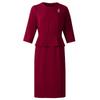 2023 Autumn Elegant Red Ruffled Two-Piece Slimming Dress for Young Mothers