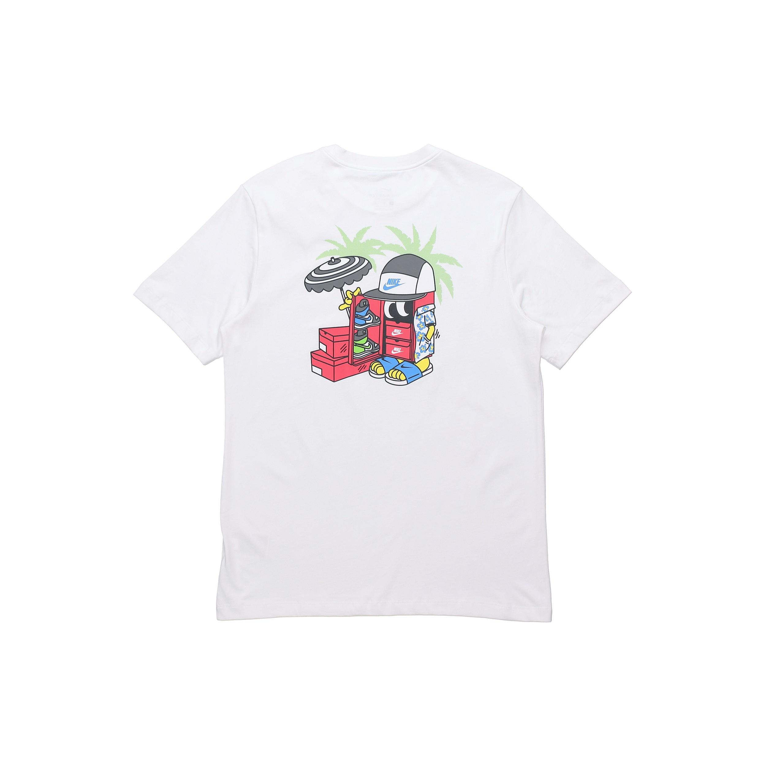 Nike Sportswear Shoe Cartoon Printing Sports Round Neck Short Sleeve White Men s DD1261-100 S