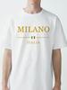 Herren Sommer modisches lässiges T-Shirt MILANO ITALIA Muster bedruckt Sport Rundhals Kurzarm T-Shirt Atmungsaktive T-Shirts