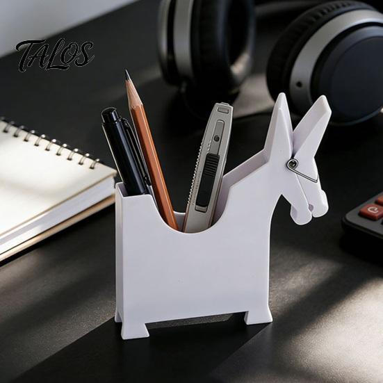 Office Desk Accessory Mule Shape Pen Holder, Multi-Functional 3-in-1 Organizer with Note Holder Business Three-in-one Card Box And Plastic Desktop for