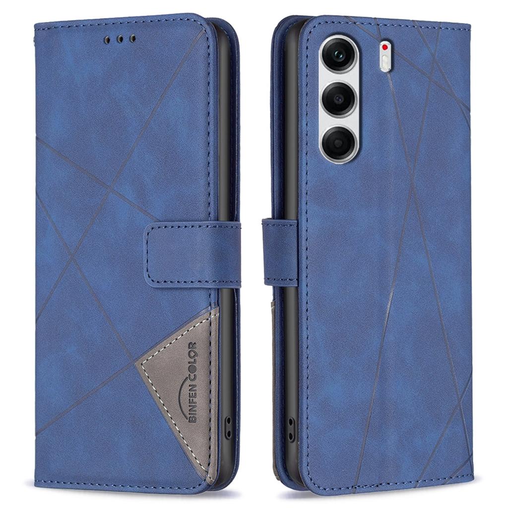 BINFEN COLOR For TECNO Camon 40 Pro 4G Phone Case Wallet Stand Geometry Imprinted Leather Cover