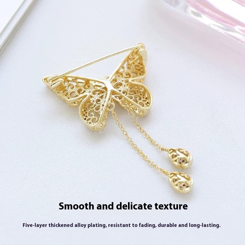 Exquisite Zircon Butterfly Brooch For Women'S Clothing Dress Badge Pin Party Jewelry Gift