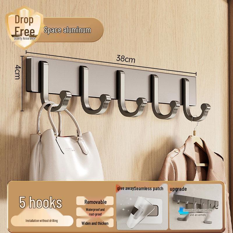 Milky White No-Drill Adhesive Over-the-Door Towel & Clothes Hook