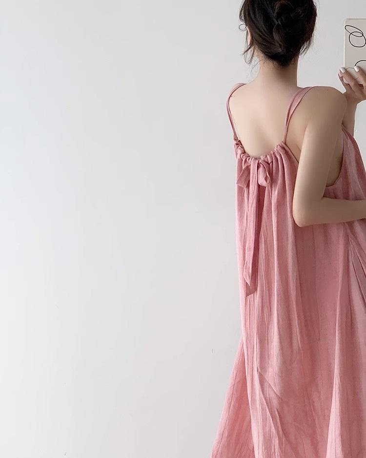 Dopamine Pink Ombre Sleeveless Summer Swing Maxi Dress