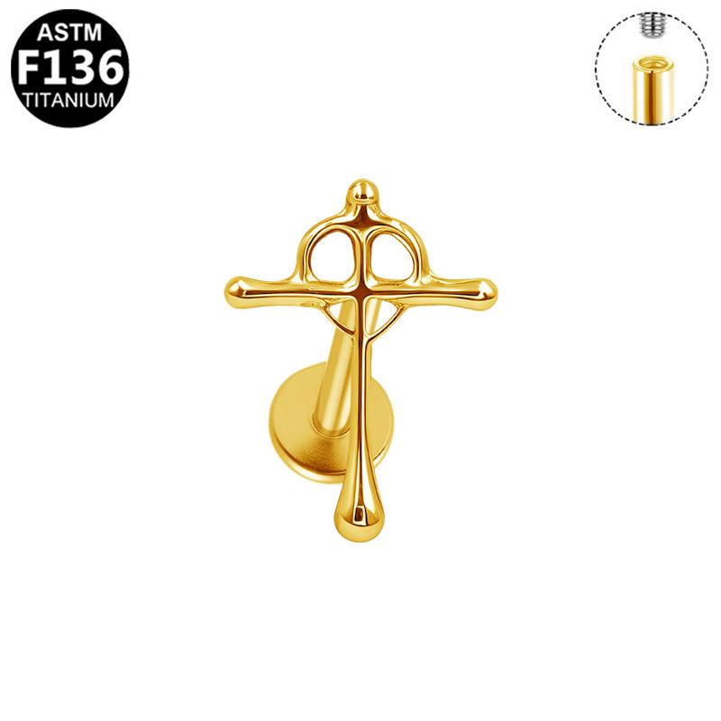 G23 Titanium Alloy Cross-Border Internal Thread Piercing Ear Cartilage and Finger Web Stud