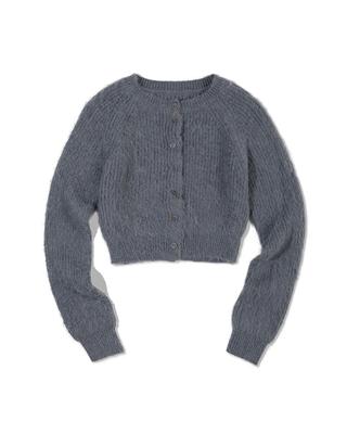 Moaa-Like Mohair Cloudy Cardigan (Charcoal)