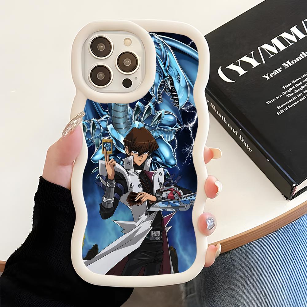 Yugioh Seto Kaiba Phone Case for iPhone 17 16 15 14 13 12 11 Air Pro Max Plus White Soft TPU Wavy Edge Cover