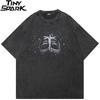 Hip Hop Faded Black TShirt Streetwear Mask Graphic T Shirt Printed Men Tshirt  Cotton Tops Tees Hipster Apparel