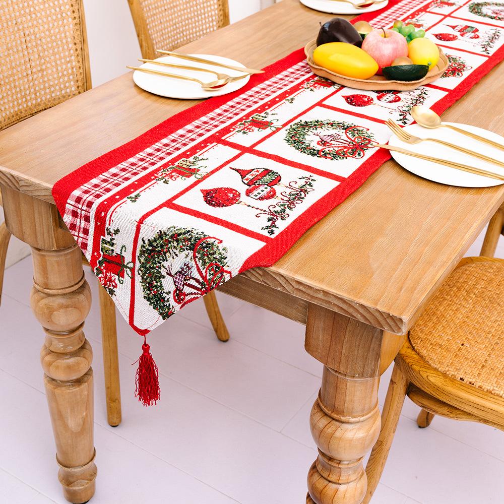 Christmas Decorations Table Flags Fashion Fabric Christmas Table Desktop Decorative Tablecloth Christmas Ornament