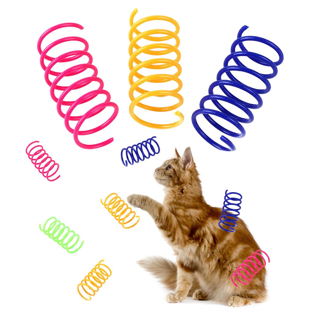 8/20Pieces Colorful Springs for Cat Spiral Random Color for Cat Spring Toys Set for Cat Playful Flexible for Cat Plastic