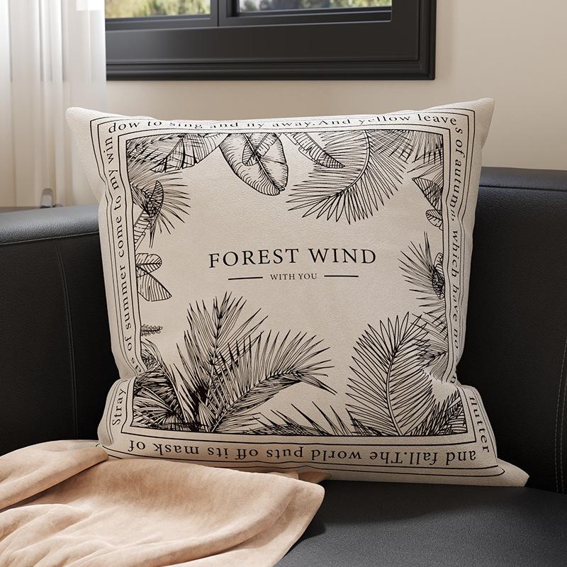45x45cm French Style Throw Pillow Covers with Insert, Linen Blend Decorative Cushions for Sofa Bed Living Room