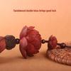 "Sandalwood Double Lotus Rearview Mirror Pendant - High-End Car Interior Accessory"