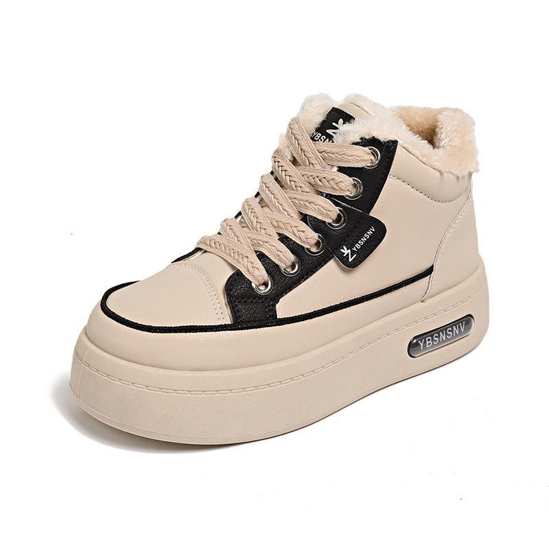 Cotton shoes women's winter new thick-soled casual velvet thickened warm soft-soled high-top sports shoes