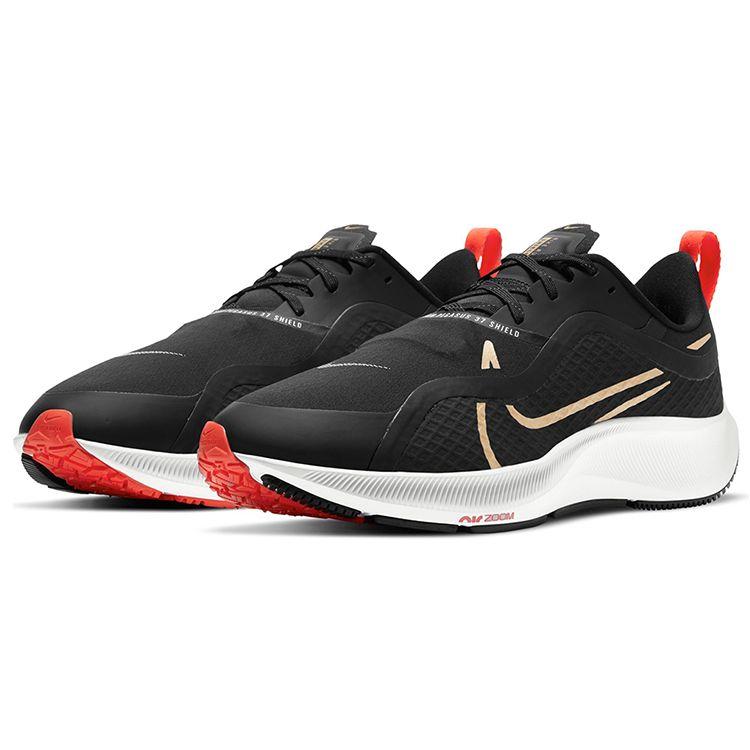Nike Tênis Masculino Air Zoom Pegasus 37 Shield Preto Dourado Vermelho-Vivo Branco DJ3271-061