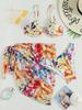 2025 European & American Three-Piece Print Bikini Set with Underwire & Half Skirt